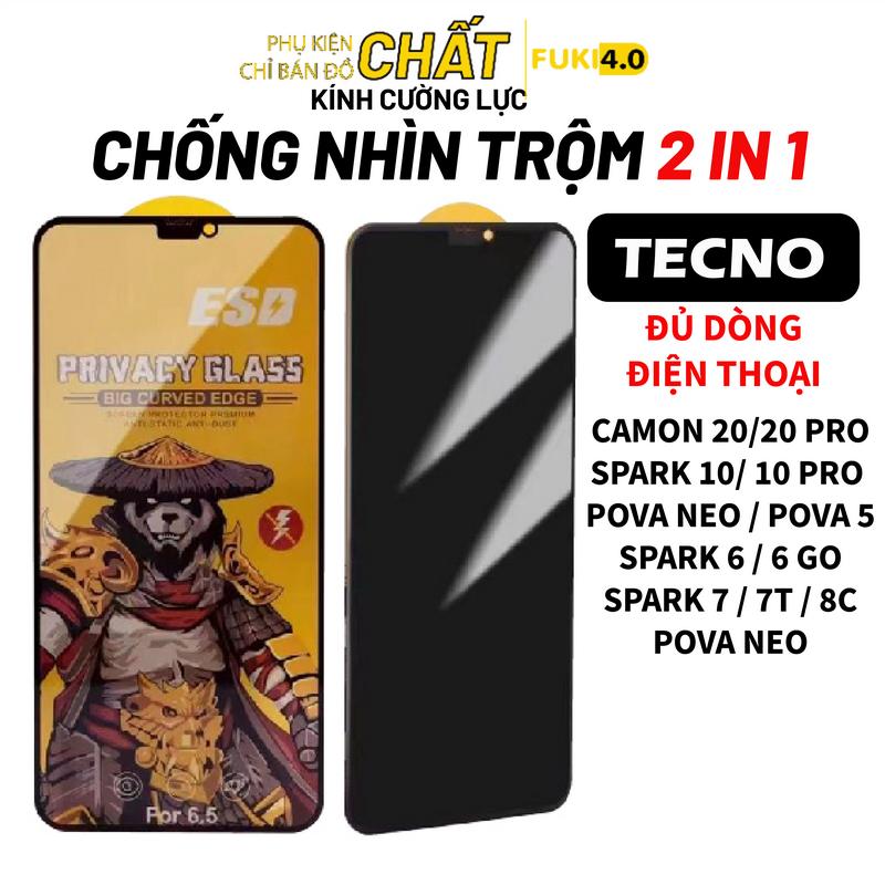  Cường lực chống nhìn trộm cho Tecno Spark 8C Tecno Spark 6 Go Spark 7T Pop 5 Lte Pova neo Pova 4 Pro Spark 10 9 9T 9 Pro Camon 20 Pro full màn 