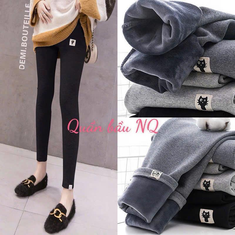 Quần bầu leging lót lông siêu dầy dành cho mẹ bầu mùa đông