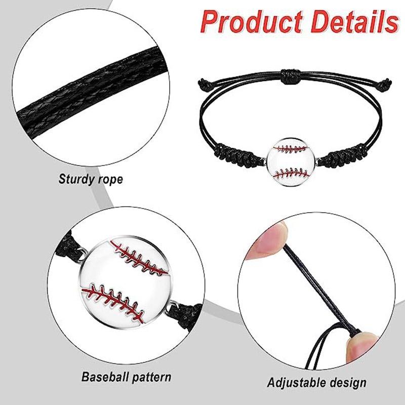 Creative Soccer Baseball Volleyball Charms Bracelets Women Men Adjustable Braided Rope Bracelet Sport Souvenir Bangle Jewelry 7