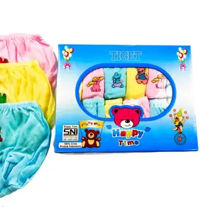 1 Lusin CD Celana Dalam Pop Kacamata Kado Bayi Baby Baru Lahir NewBorn Merek Happy Time Lusinan Nyaman