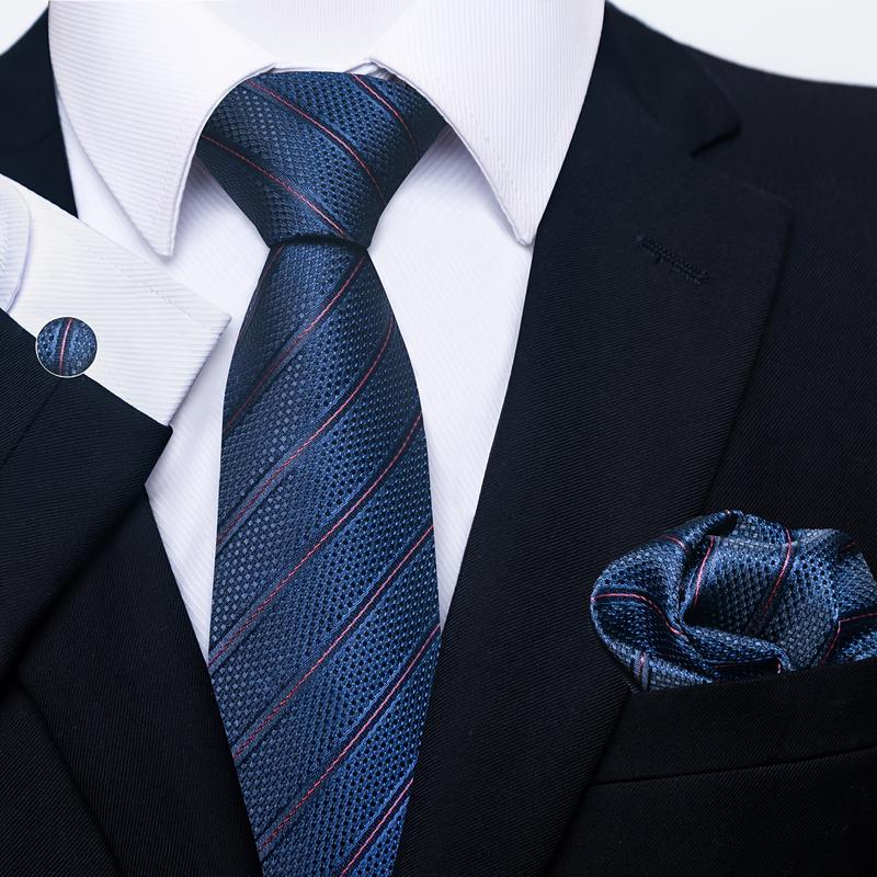 Product Introduction of 1 Set Of Tie, Pocket Squares Handkerchief, Cufflinks And Tie Clip, Ties Set For Men, Wedding Suit Accessories, Holiday Gift Box 27
