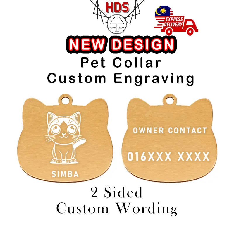 Pet Collar Full Body Engraving Custom Cat Front and Back Pet Collar Cat Collar Engraving