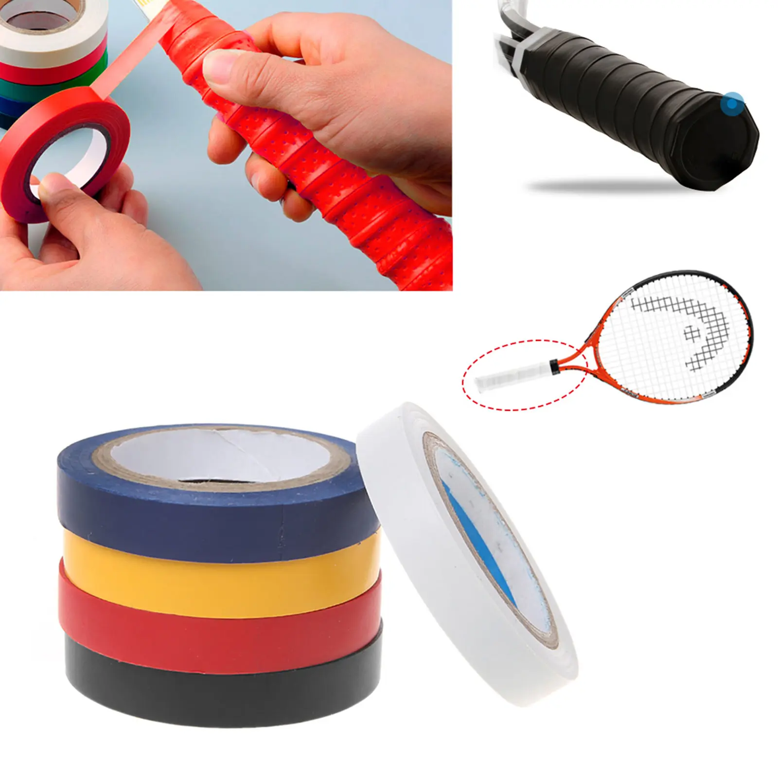 1 PC Anti-slip Sealing Gel Badminton Grip Tape Tennis Overgrip Winding Strap For Fishing Rod Squash padel Racket Handle
