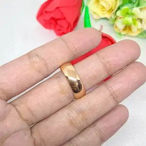 Cincin Polos Warna 24 Karat Lapis Emas Aksesoris Fashion Simple Anti Karat Tidak Mudah Luntur Pria & Wanita Hadiah Ulang Tahun