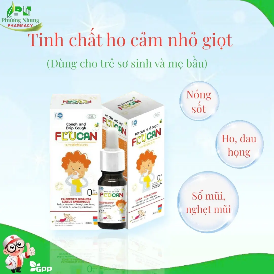 Tinh chất ho cảm nhỏ giọt Flucan dùng được cho trẻ sơ sinh