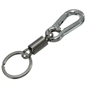 Karabiner Per Gantungan Kunci MultiFungsi Stainless Steel 4.5 cm dengan Pegas Elastis & 2 Lingkaran untuk Kestabilan Maksimal Carabiner Chains Key Keychain Pengait