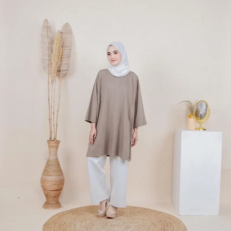 Kaos Menyusui Oversize KYOMI Busui dan Non Busui Hijab Friendly Katun Katun