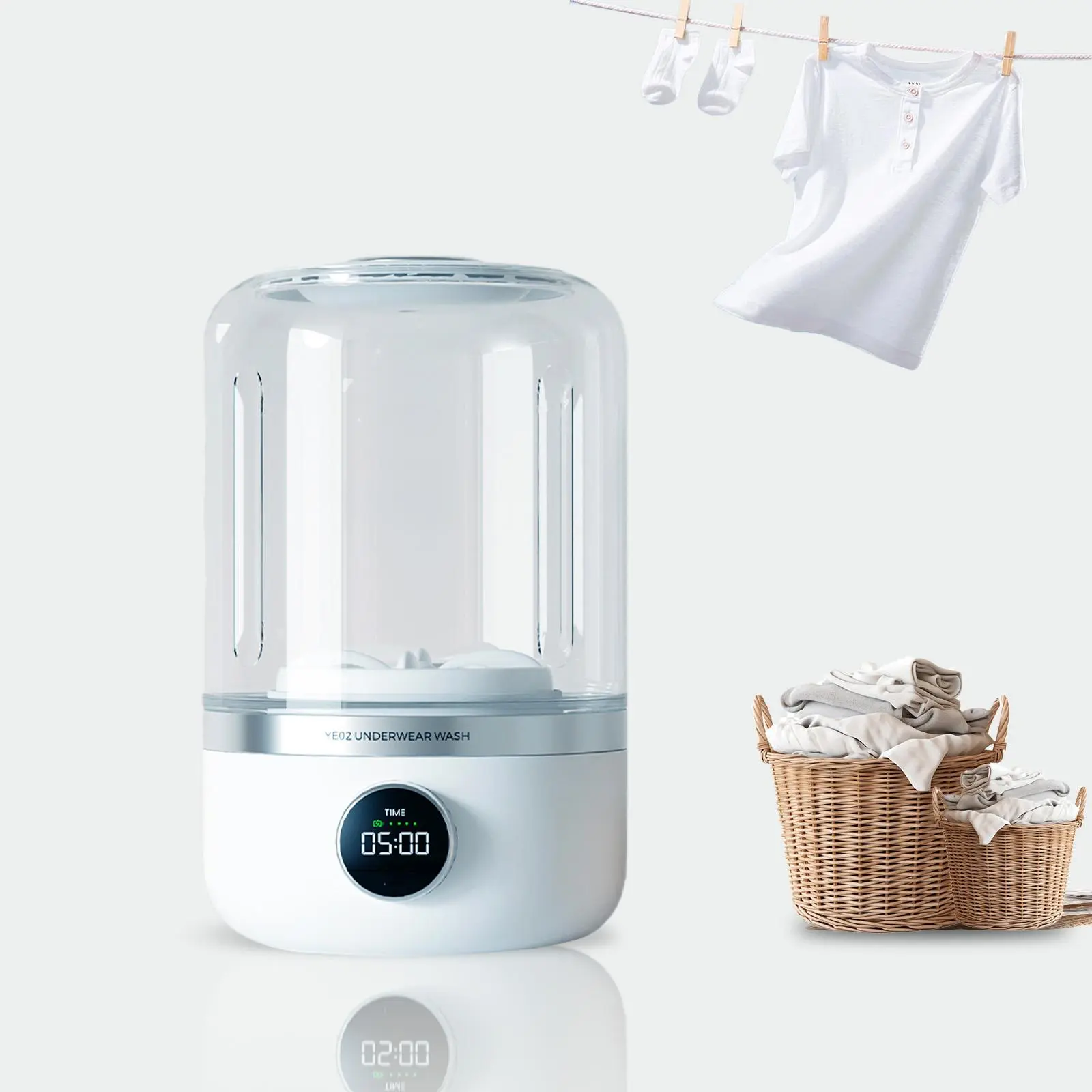Portable Mini Washing Machine, USB Rechargeable Electric Smart Washing Machine, Wireless Washing Machine for Home & Travel, Household Appliances
