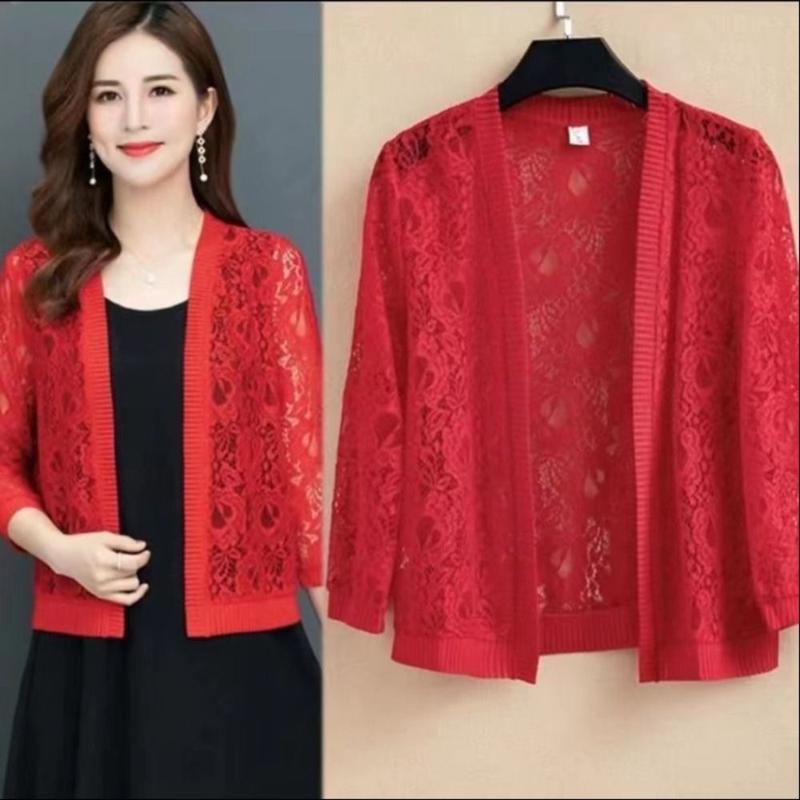 Bohemian Vacation Beach Sun Protection Clothing Women Summer Seaside Beach Cover Up Lace Cardigan Coat