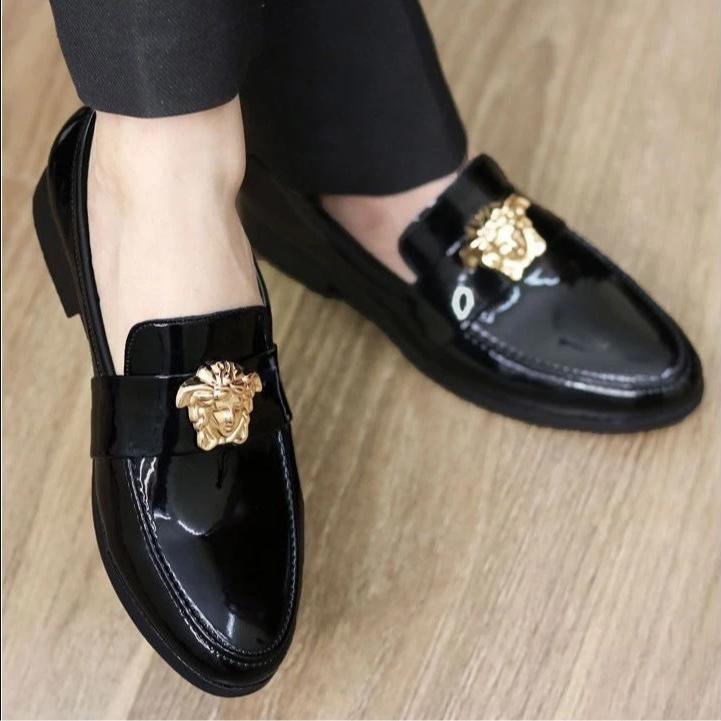 Giày Lười Da Nam Cao Cấp VS, Đế Khâu Cao Su, Da PU, Phong Cách Hàn Quốc - Shoes Đế Bằng 1