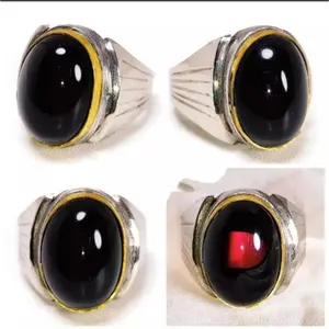 Batu Cincin AkikBatu Cincin Akik Kecubung Wulung Tembus Tembus Kristal Ring Tanam