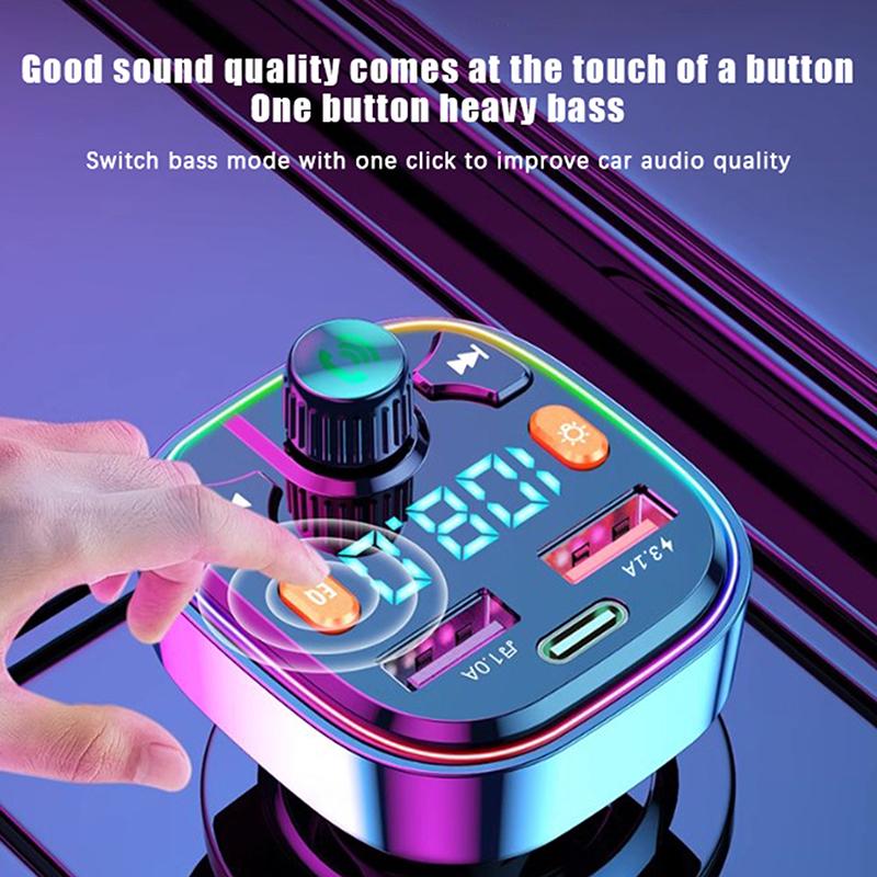 Product Introduction of USB Car Charger Quick Charge Bluetooth FM Transmitter USB Type C 3A PD 18W Car Fast Charging For Phone 14