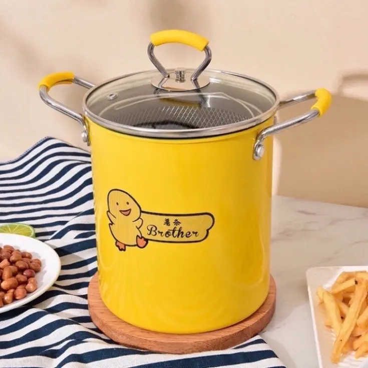 ￼Nồi chiên ngập dầu con vịt vàng tặng kèm rổ( Sẵn hàng)