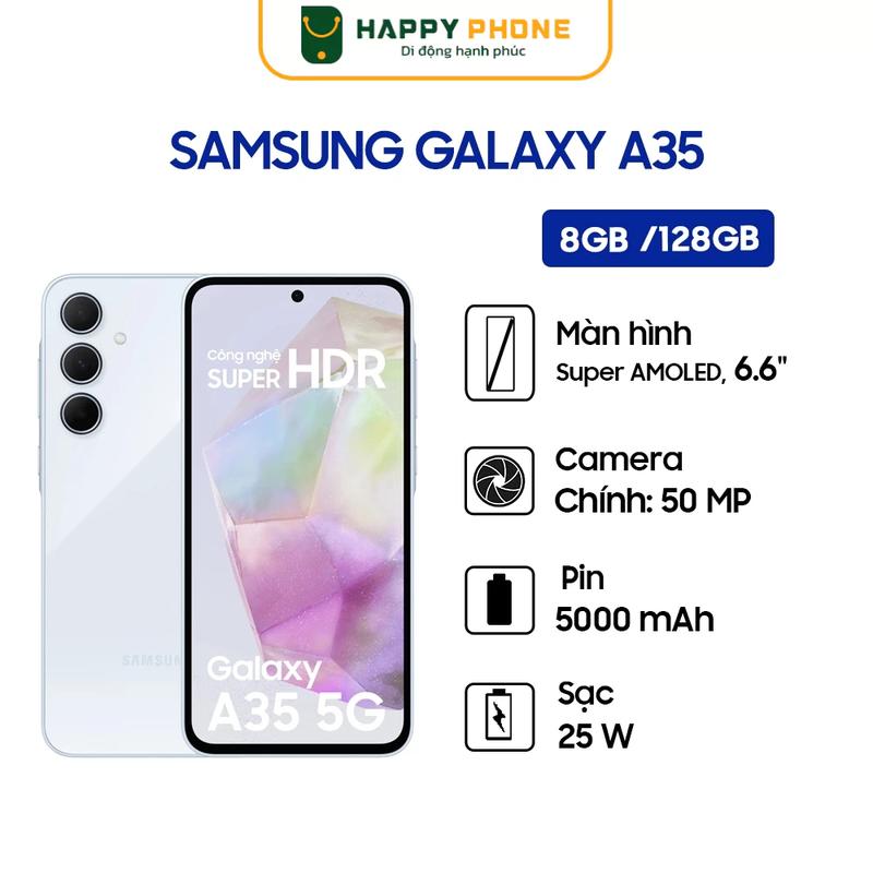 Điện thoại Samsung Galaxy A35 5G ( 8GB - 128GB ) Hàng chính hãng - Bảo hành 12 tháng Mobile Phone