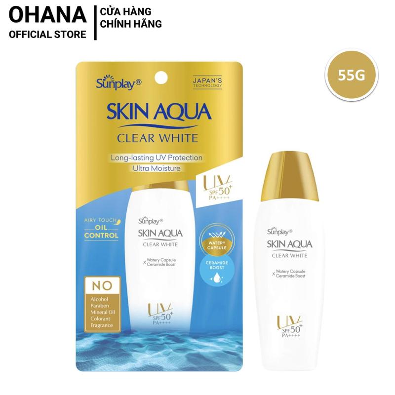 Sữa Chống Nắng Dưỡng Da Trắng Mịn Sunplay Skin Aqua Clear White SPF50+ PA++++ 25g 55g