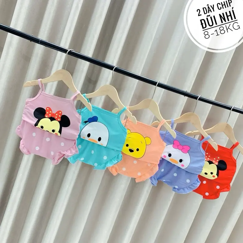 Bộ đũi 2 dây quần bèo chấm bi cho bé size 6-18kg.
