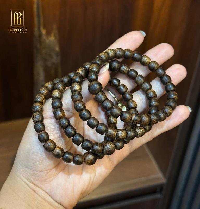  Vòng Tay Trầm Hương Dáng Lu Thống 8mm Hàng Banh Dầu Malai Cao Cấp | TRẦM HƯƠNG PHÚC TỬ VI Phụ Kiện 