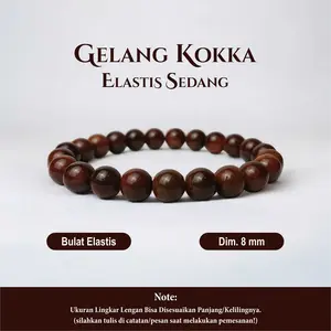 GELANG KESEHATAN KAYU KOKKA KAUKAH - GELANG KOKKA ORIGINAL TURKI BULAT SEDANG ELASTIS KARET
