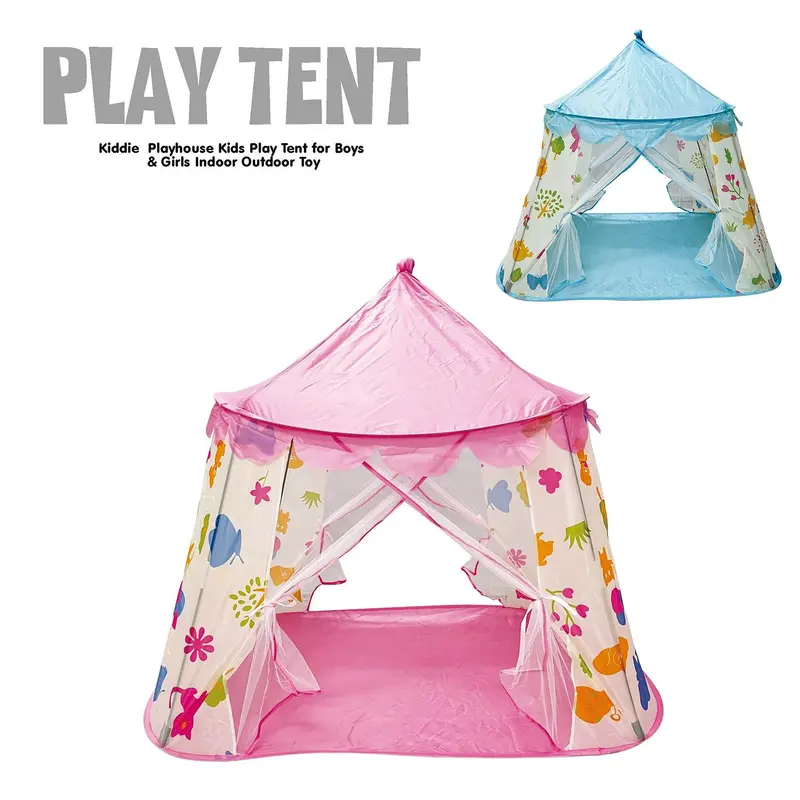 Cartoon Pattern Pop Up Tent, Foldable Princess Play Tent, Indoor Playhouse for Girls, Outdoor Camping Tent, Birthday Gift for Kids 2