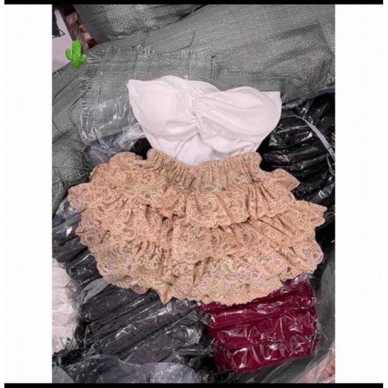 Chân Váy Ren 3 Tầng Có Lót Quần Lưng Thun Chân Nữ Women Top dáng xoè 8