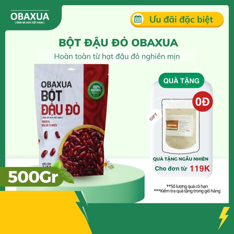 Bột đậu đỏ 500Gr Obaxua say mịn Bột đắp mặt nạ dưỡng da