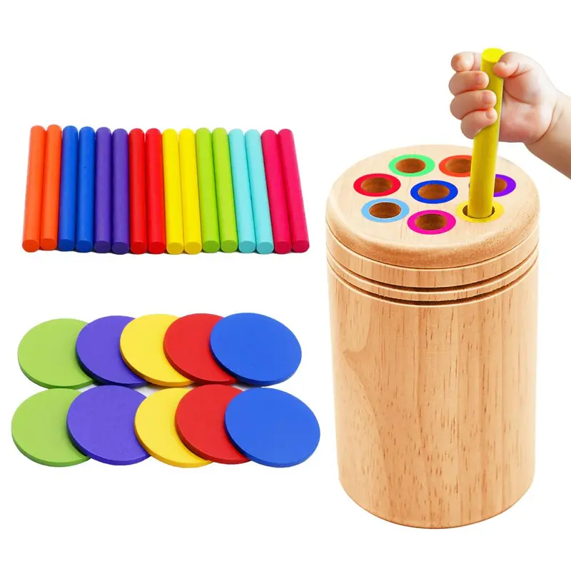 Wooden Montessori Toy, Color Sorting Toy, Preschool Learning Activities, Fine Motor Skills Sensory Toys for Boys Toys for Girls Fun Kids Toys, Play Toys 3