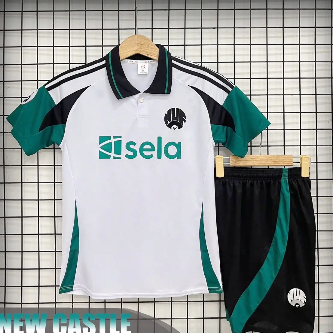 Bộ áo bóng đá vải mè clb newcastle trắng, sport chạy bộ set đồ