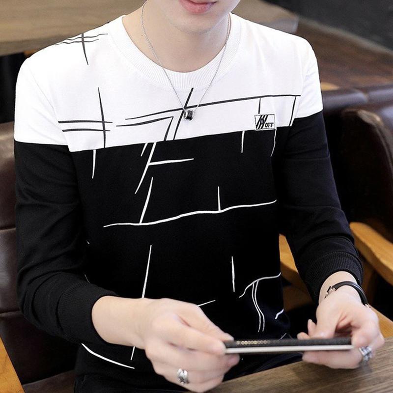 Áo thun tay dài nam nữ mặc đẹp vải cotton co giãn mỏng nhẹ mặc quanh năm Menswear Top Nhung Voi Jean Cổ Tròn