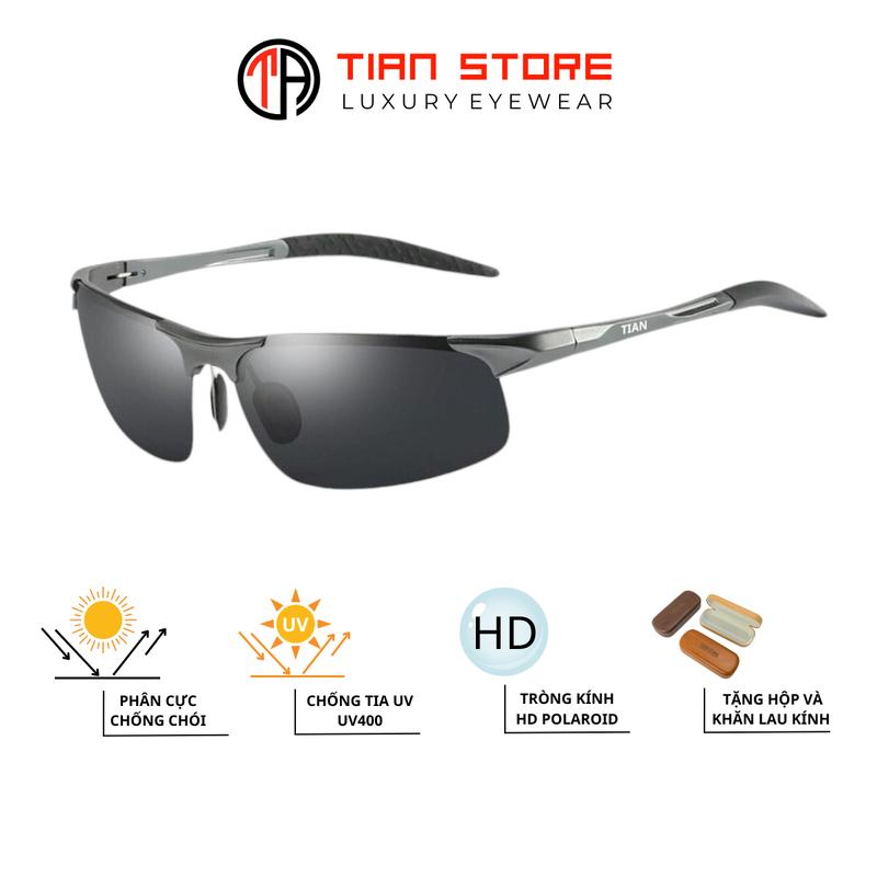 Kính Râm Mắt kính Thể Thao Nam Nữ , Kính Mắt Phân Cực Chống nắng, Chống Chói, Chống Tia UV, Tặng Hộp và Khăn Lau Kính, TIAN43