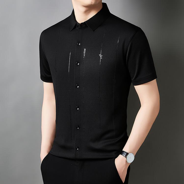 Product Introduction of Men's Casual Polo Shirt Short Sleeve Breathable Easy Versatile Striped Design 24
