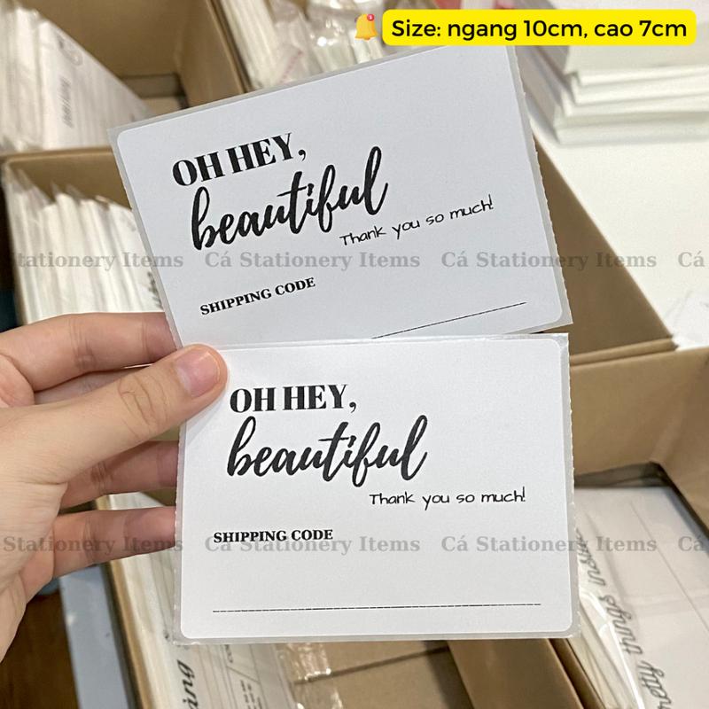 Cá | Set 50 phiếu giao hàng có keo, phiếu ghi mã đơn hàng size 7x10cm - T8 5