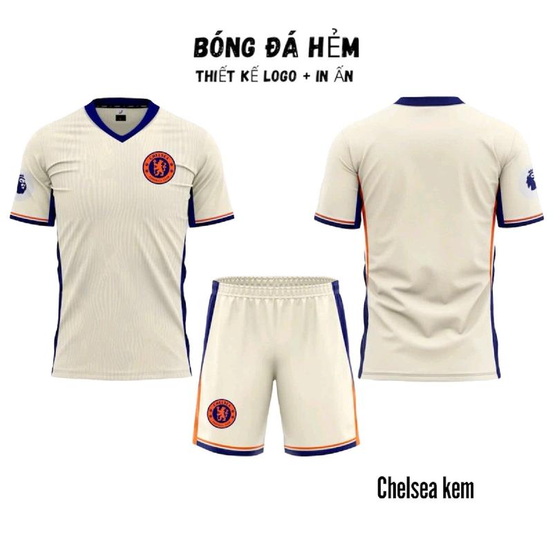 Bộ Quần Áo bóng đá Chelsea Kem quần kem bản đẹp JP, Đồ Đá Banh Nam Nữ TOP Sport