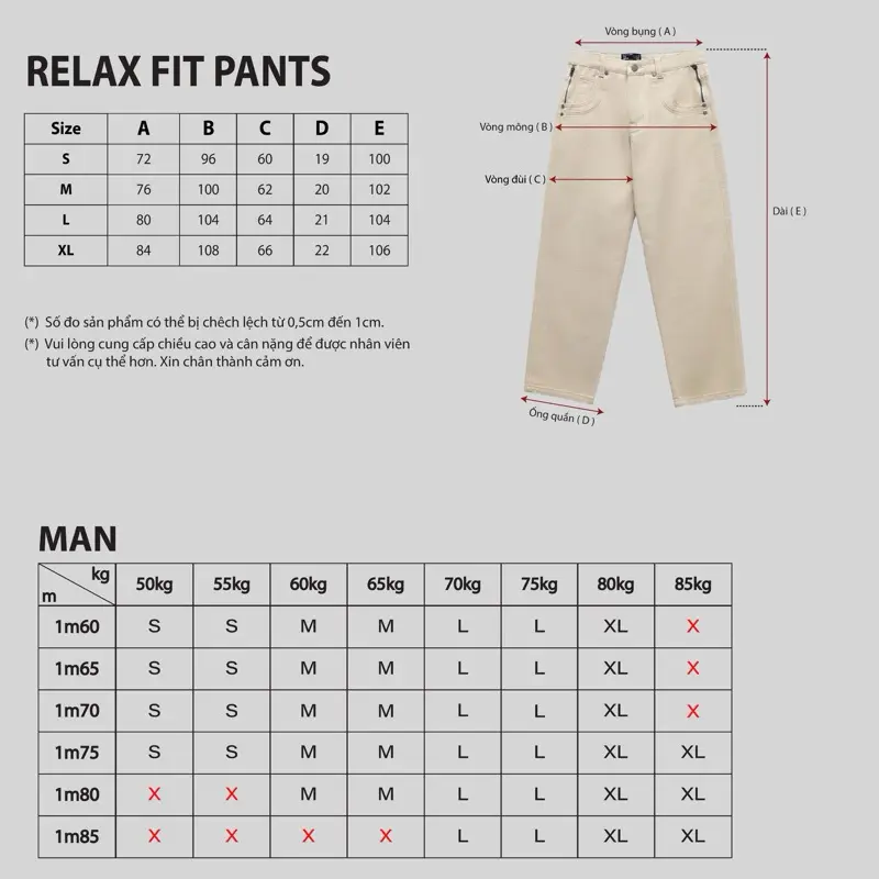 Quần RELAX Fit Pants màu BEIGE thiết kế thoải mái 8