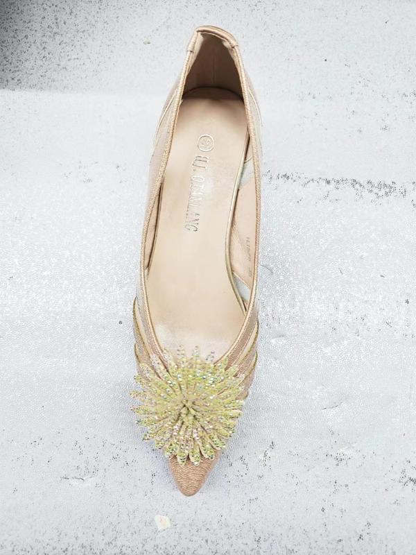 Women's Elegant Rhinestone Decorated Flats, Fashionable Flower Design Pointed Toe Slip on Flats for Work Office, Spring Holiday Comfort Walking Shoes Footwear 5