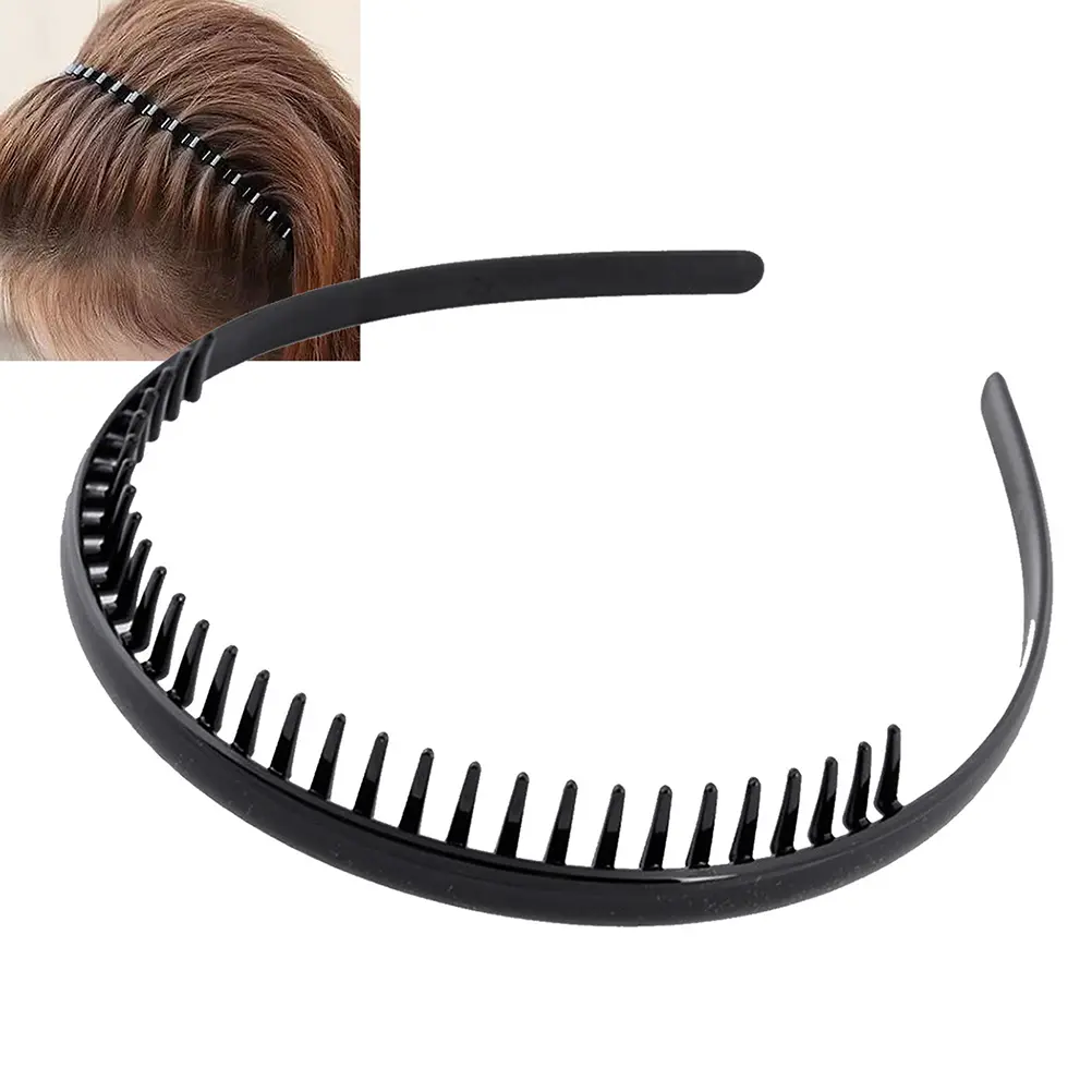 Mens Toothed Sports Football Soccer Headband Hair Band Black Portable Gift