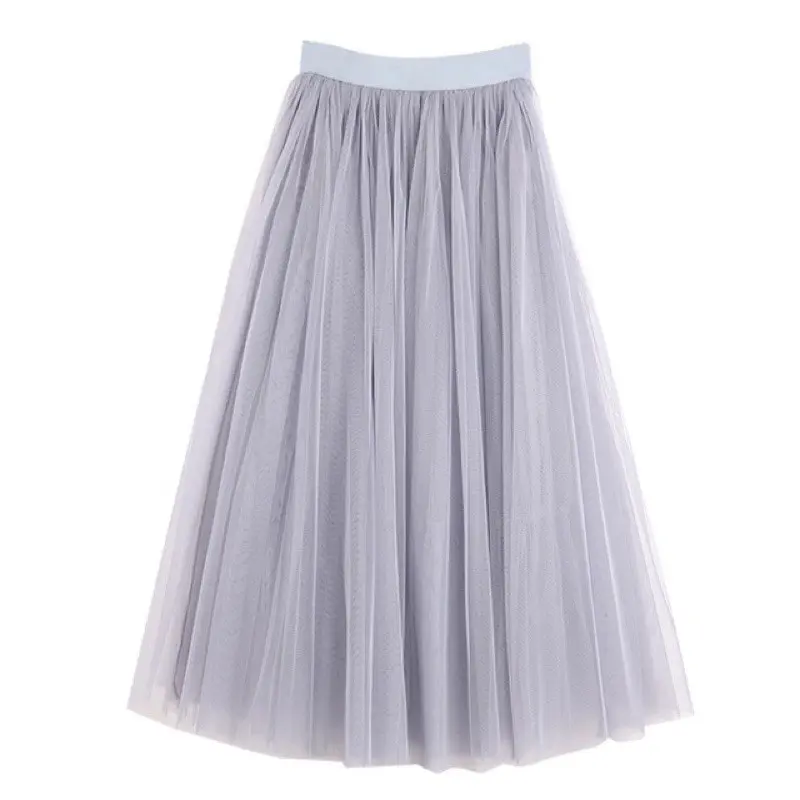 READYSTOCK(3Layers)(1inner)NewColour Tutu Skirts Elastic HighWaist LongMesh Women Maxi PleatedSkirt Fashion Womenswear Bottom Dress Summer Tulle