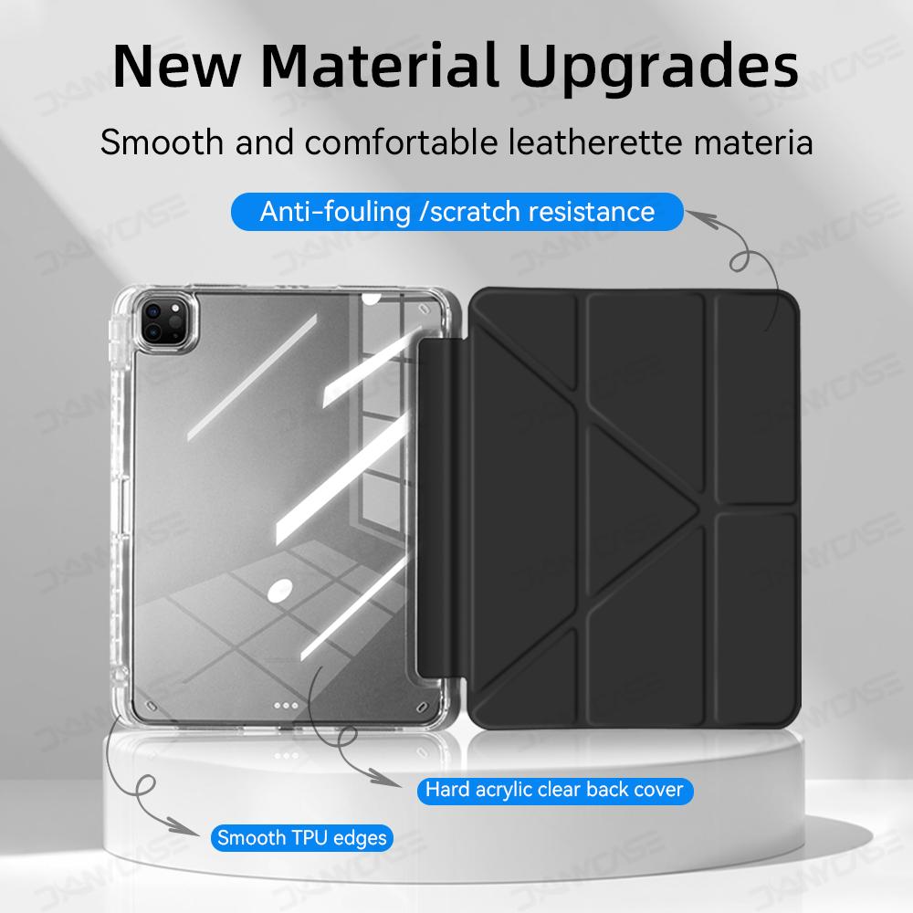 DANYCASE Y-shaped Clear Case for iPad 11th 10th Gen Air 6th 11 inch M3 2025 Pro 13 M4 9th 8th 7th Gen 10.2 Air5 Air4 10.9 6th 5th Pro 11 12.9 Mini 7 6  Air 11" M4 2026 Casing Cover with Pencil Holder Tab