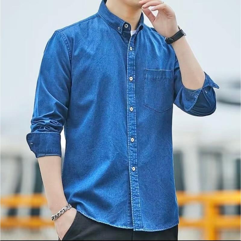 Sơ Mi Nam chất liệu Jean Denim Tay dài, Dáng xuông, Hàng cao cấp, chống nắng nóng