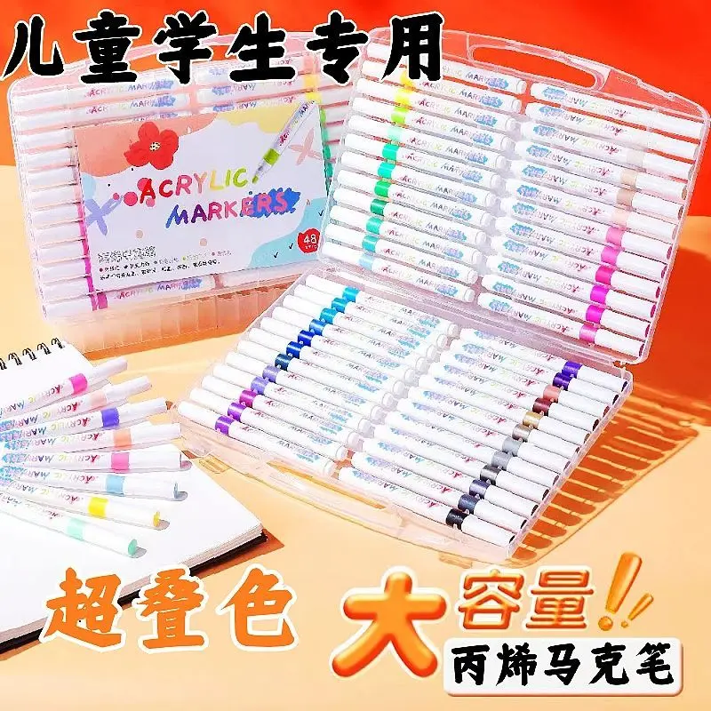Bút Đánh Dấu Acrylic 48 Màu, Chính Hãng, Đóng Hộp, Thích Hợp Cho Nghệ Thuật Trẻ Em Và Học Sinh, Đặc Biệt Có Thể Xếp Chồng, Không Trong Suốt, Chống Thấm Nước, 60 Bán Chạy, Năm 2024 3