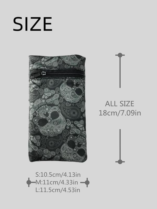 Summer Zip Fly Skull Print Wrist Bag, Portable Small Tool Equipment Backpack, Suitable for Outdoor, Hunting, Travel, Hiking 1