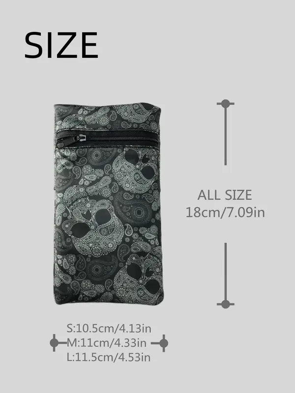Summer Zip Fly Skull Print Wrist Bag, Portable Small Tool Equipment Backpack, Suitable for Outdoor, Hunting, Travel, Hiking 1