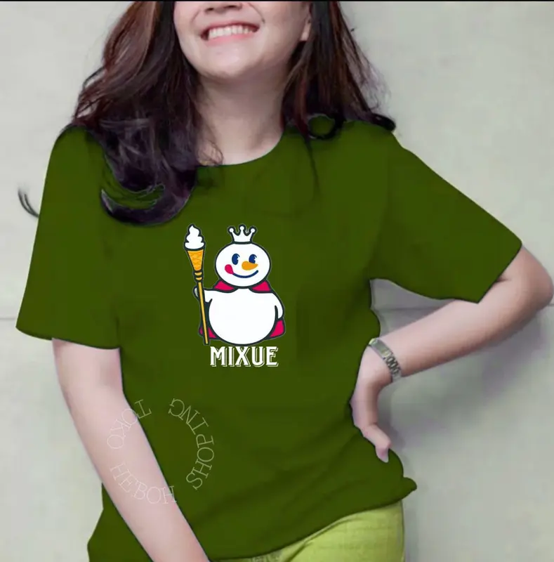 KAOS WANITA MIXUE DISTRO/ATASAN LENGAN PENDEK/BAJU KEKINIAN/TERBARU/LUCU 1