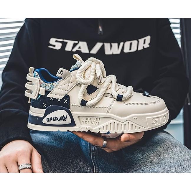  Giày sneaker hoạ tiết mẫu mới hottrend 2025 - Sneaker độn đế 3-5cm chống trơn trượt- Giày thể thao nam basic phối đồ - GH40 - 2seven real 