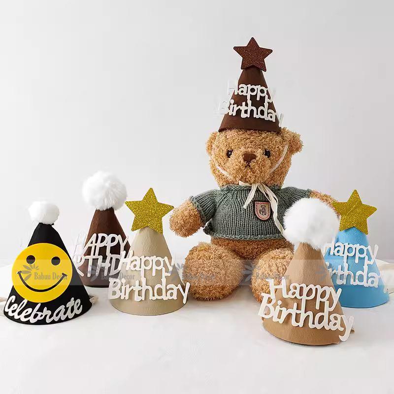 Mũ dạ trang trí sinh nhật độc đáo phong cách Hàn Quốc