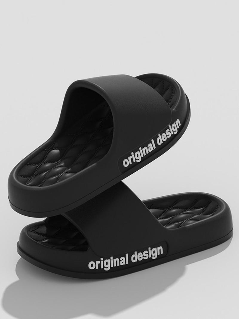 Product Introduction of Men's Casual Plain Color Slides, 1 Pair Lightweight Non-slip Soft Comfortable Home Slippers, Casual Trendy Slippers for Indoor & Outdoor Wear 12