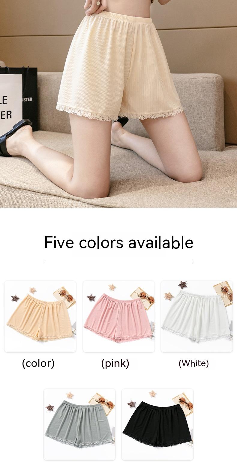 Product Introduction of [Golden PotatoWomen's Wear] Loose Ice Silk Safety Pants Women's Large Size Anti-Exposure Can Be Worn outside Thin Base Shorts Lace High Waist Safety Pants Women Womenswear Panty Lingerie Comfort Basic Minimalist 7
