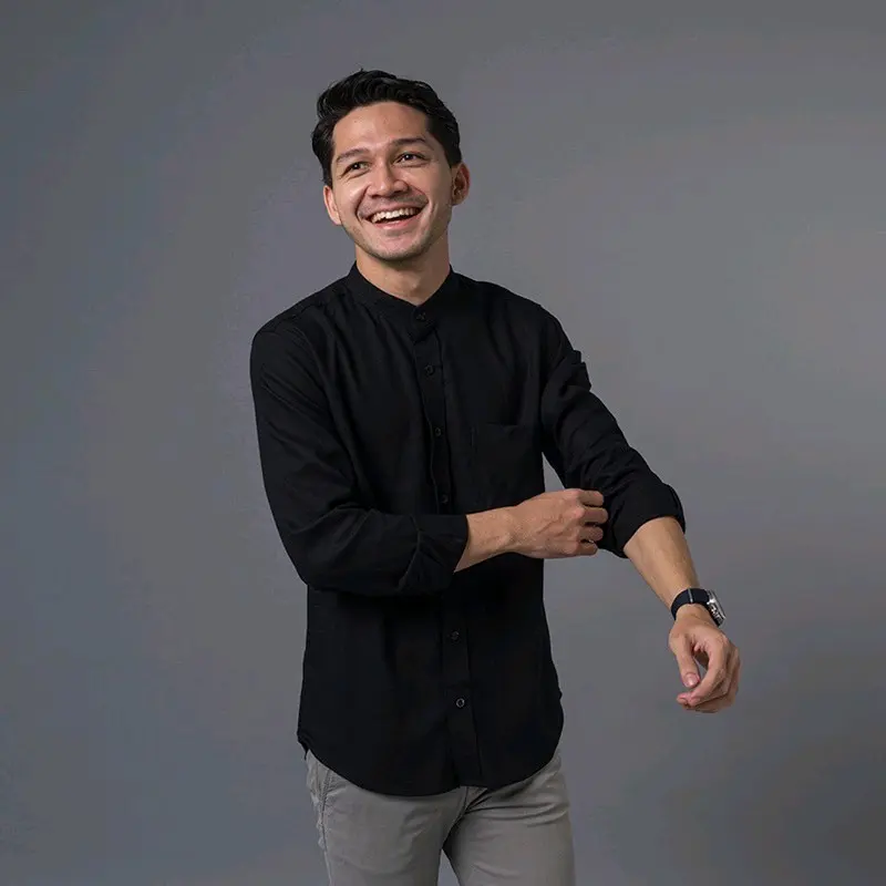 KEMEJA PRIA SLIMFIT WARNA BLACK Baju Formal Panjang Standar