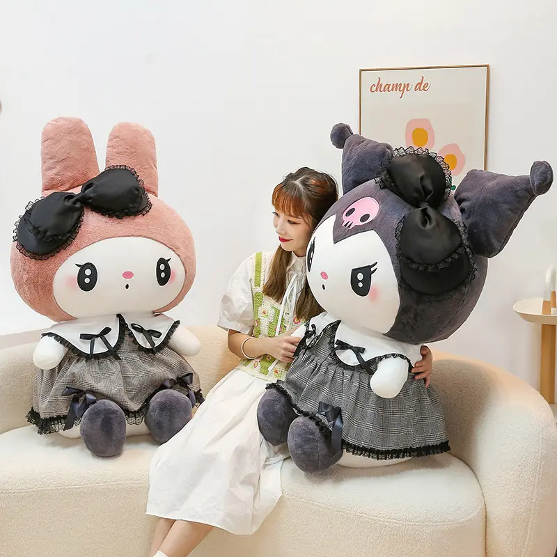 Dark Goth Style Clow M Melody, đồ chơi sang trọng cho bé gái, búp bê giẻ rách lớn 3