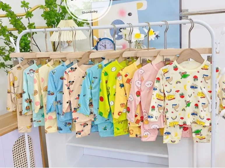 Combo 5 Bộ Dài Tay Thun Lạnh Nhiều Hình In Dễ Thương Cho Bé Trai/Bé gái 4-16kg. Chất Thun Lạnh Mềm, Mát Cho Bé Mặc Nhà, Mặc Ngủ Điều Hòa.