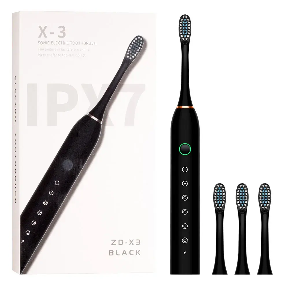 Smart Sonic Electric Toothbrush Adult IPX7 Oral Cleaning Soft Electric Toothbrush With 4 Soft Bristles Couple Sonic Toothbrushes Waterproof Cleansing